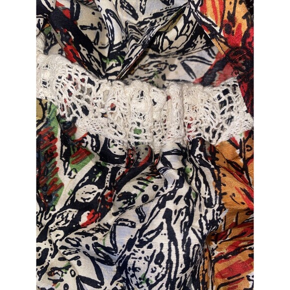 La Rok Silk Halter top Tank Bead Tie S hippie indie lace gypsy boho sexy - Picture 6 of 11